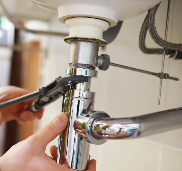 repairing water line close up